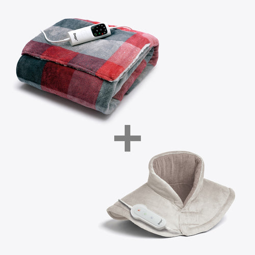 Kit Manta eléctrica Relax Suave Plus y Almohadilla Confort Cervical y Hombros