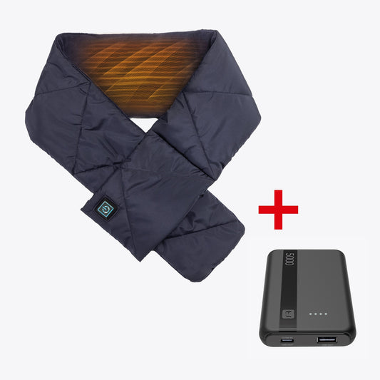 Kit Bufanda  térmica inalámbrica Heat on the Go Puffer Scarf Azul e Power Bank Cellularline 5000